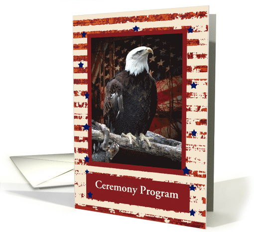 Eagle on Log Scout Court of Honor Ceremony Program, Custom Text card