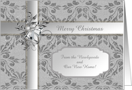 Merry Christmas, New Home, Newlyweds, Silver Bells, Custom Text card