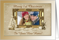 Photo card, Golden Christmas Greetings, First Home card
