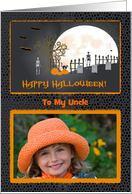 Spooky Graveyard Photo Card, Happy Halloween to Uncle card
