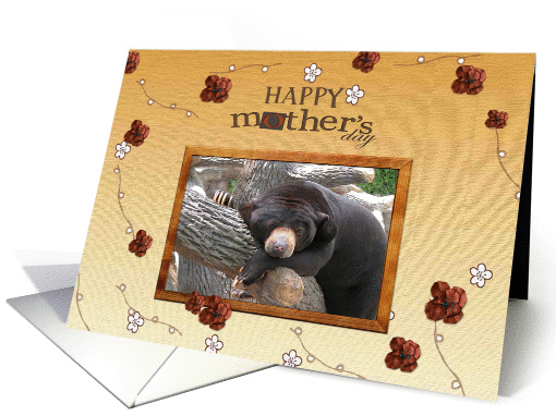 Black Bear with Flowers, Happy Mother's Day! card (182662)