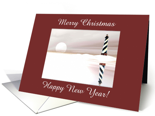 Lighthouse in the Winter, Merry Christmas, Custom Text card (250148)