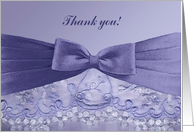 Bow on Lace in Purple Thank you to Wedding Coordinator, Planner card