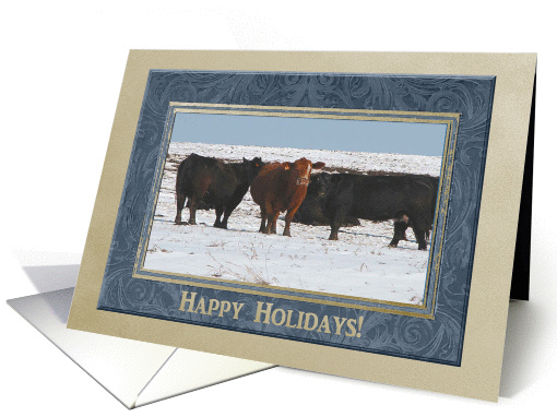 Cows in the Snow, Happy Holidays! card (291497)