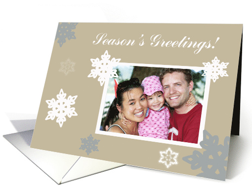 Gray and White Snowflakes Photo Card Season's Greetings Photo card