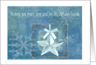 Snowflakes and Stars in Blue card