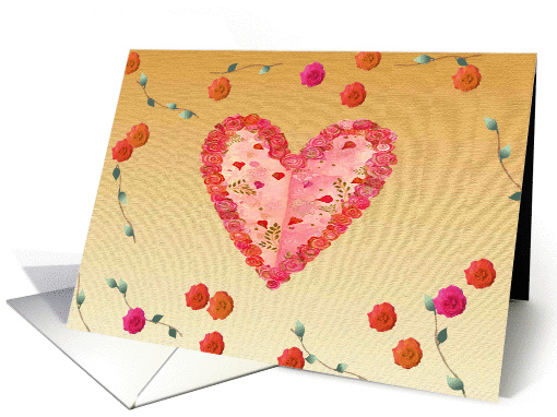Hearts of Roses, Valentine to Wife card (327108)