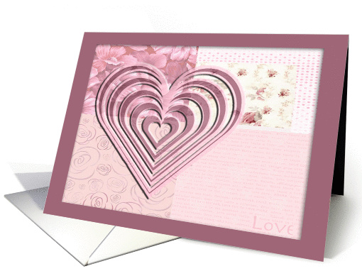 Cutout Hearts and Flowers, I Love You , Valentine's Day card (331144)