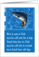 His Birthday, Fish Humor card