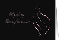 Will you be my Honorary Bridesmaid?, Pink Dress card