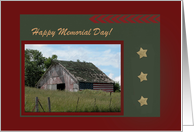 Flag Barn, Memorial Day, Custom Text card