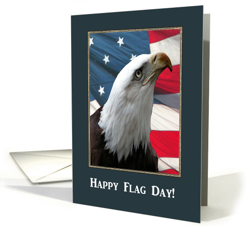 Eagle Profile and Our Flag, Happy Flag Day card (383463)