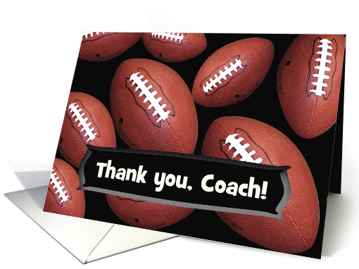 Thank you to Football Coach, Custom Text card (391844)