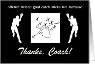 Thank you to Lacosse Coach, Male Players, Custom Text card