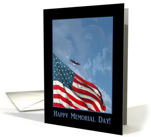 Our Flag and an Eagle Flying, Memorial Day card (396462)