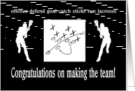 Lacrossse, Congratulations on making the team! card