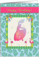 Cinco de Mayo, Birthday, Flamenco Dancer with Flamencos, Custom Text card