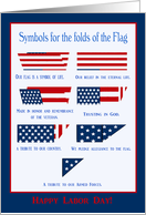 Symbols for the folds of the Flag, Labor Day card