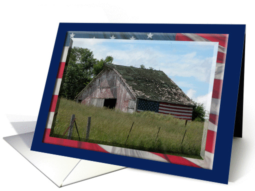 Happy Labor Day, Flag Barn card (433387)