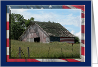 Happy Labor Day, Flag Barn card