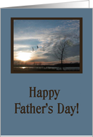 Happy Father’s Day, From Daughter, Geese flying in the clouds card