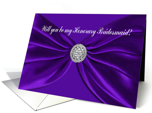 Purple Satin Sash, Will you be my Honorary Bridesmaid? card (456380)
