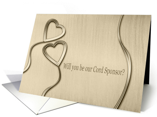 Two Gold Hearts, Will you be Our Cord Sponsor? card (456507)