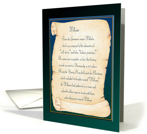Meaning of William, Name Day! card (460064)