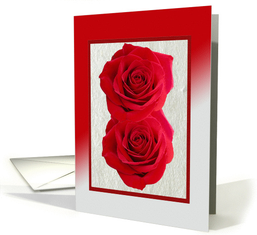 Double Red Rose, June Birth Flower card (460548)