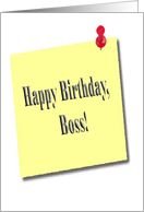 Post it Note / Happy Birthday Boss! card
