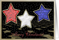 Merry Christmas / Stars of Red, White and Blue card