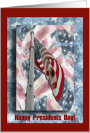 Happy Presidents Day!, Flag on pole card