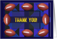 Thank you to Football Coach, Footballs on Blues card