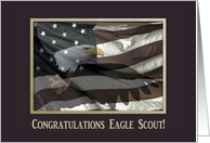 Eagle with Flag, Eagle Scout Congratulations card