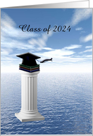 Class of 2024 Graduation, Pedestal, Cap, and Books card