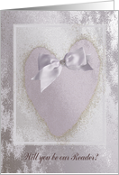 Lavender Heart with Bow, Reader card