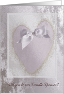 Lavender Heart with Bow, Candle Sponsor card