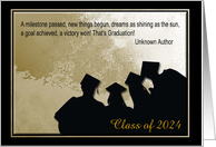 2024 Graduates, Graduation Congratulations, Gold & Black, Custom Text card