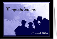 2024 Graduates, Congratulations, Purple & Black, Custom Text card