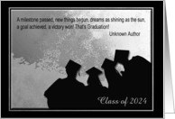 2024 Graduates, Congratulations, Silver & Black, Custom Text card