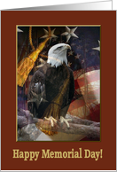 Eagle with American Flag with Tassels, Happy Memorial Day card