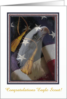 Eagle Profile, American Flag &Tassel Eagle Scout Congratulations card