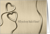 Two Gold Hearts, Maid of Honor card