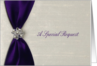 Reader, Deep Purple Satin Ribbon with Jewel card