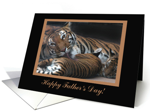 Father's Day, From Daughter, Tiger Family card (619422)