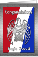 Eagle Scout Congratulations, Silver Eagle on Red, White and Blue card