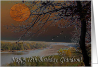 Birthday Greetings, 18th Birthday for Grandson, Down the River card