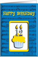 12th Birthday Cupcake card