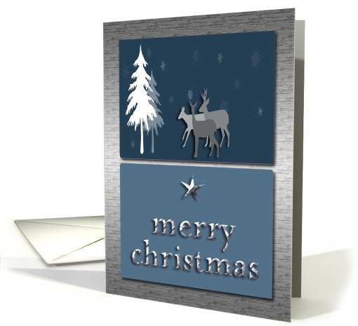 Deer in the Forest, Merry Christmas, Blue card (714690)