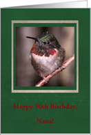 Happy 90th Birthday, Nana, Hummingbird card